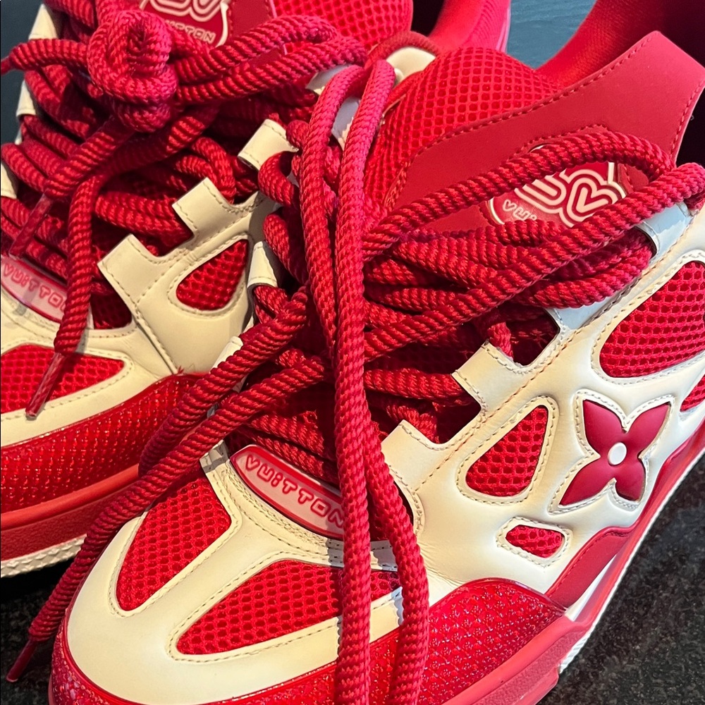 Louis Vuitton Vibrant Red and White Skate Sneakers - Picture 8 of 13